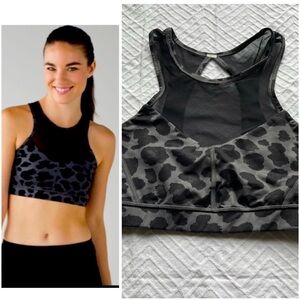 Lululemon meshed up cheetah print  sports bra size 8